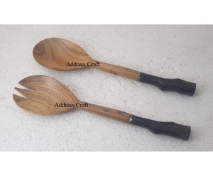 Juego de servidor de ensalada de calidad superior de gran oferta hecho de material de madera en accesorios de cocina a precio mayorista disponible para exportación - Product Image 5