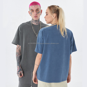 <b>Retro</b> Trendy High Quality Tshirt Wholesale Washed Distressed T Shirt Top Quality 100% Cotton Tshirt - Product Image 1