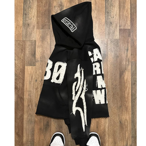 เสื้อฮู้ดดี้เทอร์รี่ผ้าฝ้าย 100% ทรงโอเวอร์ไซส์ พิมพ์ลายตามสั่ง ระบายอากาศได้ดี ซักย้อมแบบแอซิดวอช น้ำหนัก 420 GSM สำหรับผู้ชาย เหมาะสำหรับฤดูหนาว พร้อมปักโลโก้ของคุณเอง - Product Image 2