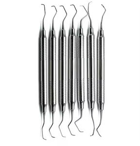 QNQ Gracey Curettes Juego de 7 instrumentos Cálculo periodontal Planificación de raíces Hu-Friedy Sickle Scaler Instrumentos quirúrgicos Base - Product Image 5