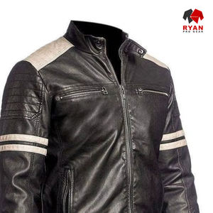 แจ็กเก็ตหนัง PU ผู้ชายแบบสมาร์ทลำลองกันน้ำมีซิปปักสีดำมีบริการ OEM สำหรับฤดูหนาว - Product Image 5