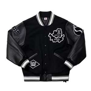 Chaqueta universitaria para hombre y mujer, abrigo bomber universitario de lana gruesa, ropa de abrigo informal unisex para equipos escolares y marca privada de invierno - Product Image 1