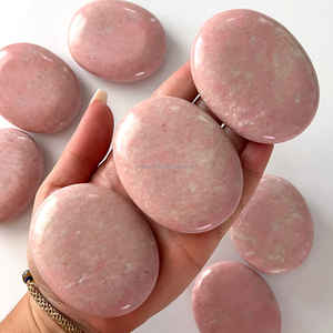 Natural <b>Pink</b> Thulite Polished Palm Stone <b>Healing</b> Crystal - Product Image 6