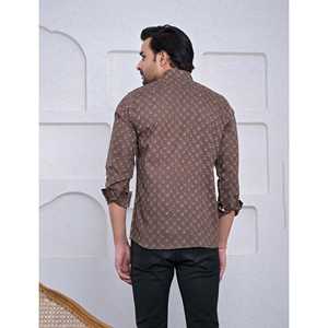 Chemise décontractée pour homme en coton imprimé à manches longues, respirante, en popeline et tissu Oxford, motifs floraux et à pois, design ODM tendance - Product Image 5