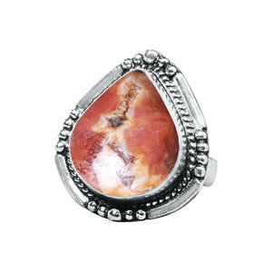 Statement Jewelry Genuine Rhodochrosite Pear Shape Gemstone Designer <b>Rings</b> <b>Crafted</b> From Solid 925 Sterling Silver Gemstone <b>Rings</b> - Product Image 2