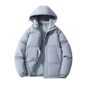 Chaqueta de invierno para hombre acolchada de gran tamaño con forro de nailon ecológico de satén acolchado grueso y cálido - Product Image 4
