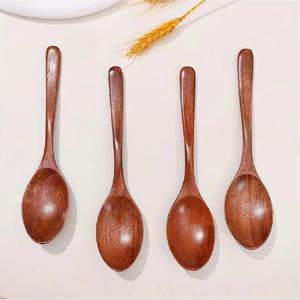 ช้อนไม้ช้อนซุปช้อนสำหรับรับประทานอาหารผสมช้อนด้ามยาวพร้อมอุปกรณ์ครัวสไตล์ญี่ปุ่นทำด้วยมือ - Product Image 5