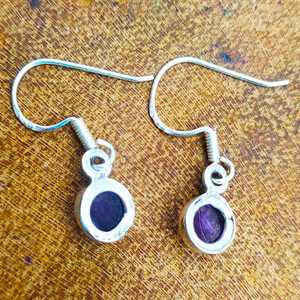 Boucles d'oreilles bohème en argent Sterling 925 faites à la main pierre précieuse améthyste naturelle idée cadeau artisanale à la mode - Product Image 2