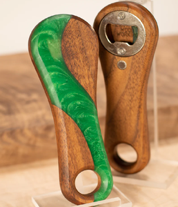 Décapsuleur en bois et résine pour bar de mariage Accessoires de bar Design élégant Ensemble d'ouvre-bouteille fait main - Product Image 3