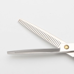 Ciseaux amincissants professionnels à double crochet pour animaux de compagnie Ciseaux à cheveux pour chiens et chats en acier inoxydable de haute qualité - Product Image 3