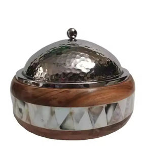 Casserole de mariage exclusive de haute qualité avec incrustation d'os noir et blanc pour servir une marmite élégante - Product Image 5