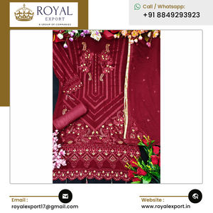 Fournisseur direct d'usine, organza synthétique de bonne qualité avec broderie, collection de costumes pakistanais provenant d'un vendeur indien de premier plan - Product Image 4