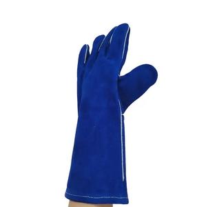 Guantes de soldadura de cuero Partido de vaca de alta calidad de tamaño XL Guantes DE TRABAJO protectores resistentes al calor/anticorte antiimpacto para trabajo pesado - Product Image 4