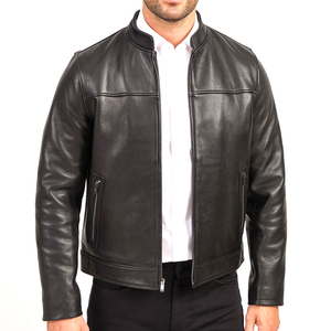 Buy In Bulk Side Zip Leather Jacket Men Inside/Outside Pockets