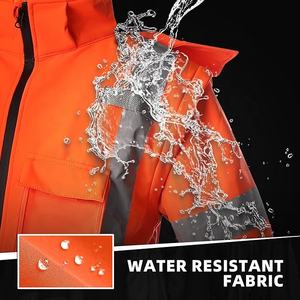 Veste de sécurité imperméable haute visibilité pour hommes OEM Premium Capuche détachable avec poches réfléchissantes pour l'été - Product Image 5
