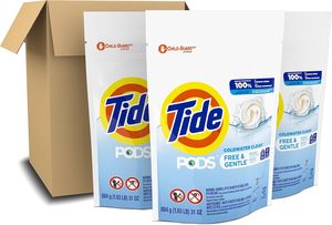 For Tide Free & Gentle HE Compatible <b>Laundry</b> Detergent Unscented Disposable <b>Soap</b> Pods 3 Bag Value Pack 111 Count for Apparel - Product Image 3