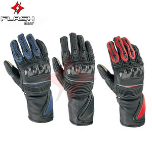 Gants de moto d'hiver Gants d'équitation rapide Gants en cuir en fibre de carbone Protection des jointures Coupe-vent Imperméable à l'eau Long Cuff Design Cold - Product Image 6