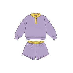 Girls Quarter Zip Pullover and Shorts Two Piece Set <b>Matching</b> <b>Family</b> Sizes School Play for School Sports and Daily Wear - Product Image 3