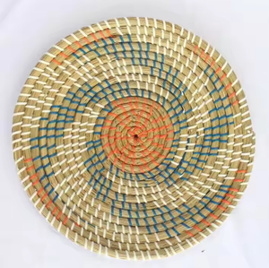 ของแขวนผนังหวายหญ้าทะเลทรงกลมสไตล์วินเทจของเวียดนามเป็นมิตรกับสิ่งแวดล้อมมือผักตบชวาไม้ไผ่สำหรับตกแต่งบ้าน - Product Image 3