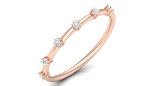 แหวนทองกุหลาบแข็งบริสุทธิ์พร้อมแหวนเพชรเหลี่ยมเพชรเพชรเพชรเพชรพลอยธรรมชาติ 6 รอบที่ผลิตในห้องปฏิบัติการในปริมาณขายส่งจากผู้ผลิต - Product Image 3