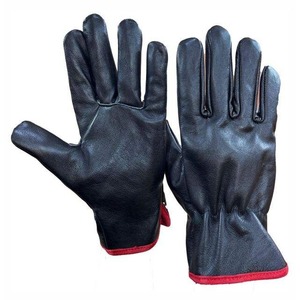 100% Durable Full Grain en stock Trabajo Construcción Conductor Piel de cabra Guantes de trabajo de cuero industrial con puños deslizantes - Product Image 1