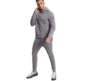 Tracksuits Men's Plain Mock Neck Hoodie & Skinny Sweatpants Boy's Activewear Cotton Fleece Thick Quick Dry Sports Track Suits