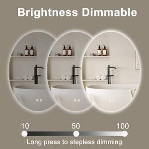 Miroir de salle de bain ovale intelligent avec rétroéclairage LED et fonction de désembuage - Product Image 3