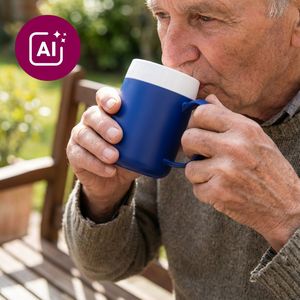 Taza ORNAMIN con cono interno - Taza para beber para el cuidado de la salud, con asa ergonómica para personas mayores y usuarios con discapacidad - Product Image 3