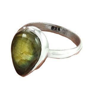 Nuevo anillo de piedras preciosas de labradorita Natural de fuego de oro caliente, joyería de moda de Plata de Ley 925, fabricante de proveedores de regalos recién llegados - Product Image 1