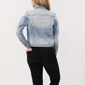 Femmes Slim Fit 100% coton Jeans vestes Long hiver col montant respirant imprimé teint tissu adultes approvisionnement en gros - Product Image 5