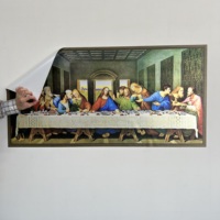 Peinture du dernier dîner de Leonardo da Vinci, matériau en polystyrène réutilisable et Durable qui maintient la Surface avec l'électricité statique