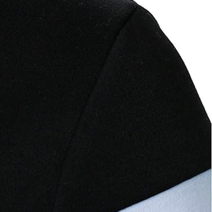 Sudadera con capucha de manga larga para hombre, Sudadera con capucha de lana suave mezclada multicolor con cordones - Product Image 4