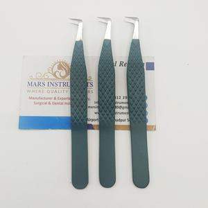 Gran oferta, pinzas profesionales de Extensión de pestañas con volumen de 90 grados, logotipo personalizado, Punta puntiaguda, herramienta de belleza de acero inoxidable - Product Image 3