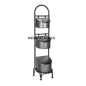 Jardinière décorative en métal, qualité supérieure, fabriquée à la main, forme ronde, design luxueux. - Product Image 6