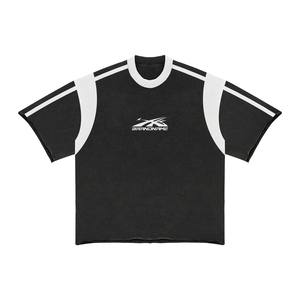 Ensemble deux pièces de qualité supérieure couleur unie personnalisée t-shirts et pantalons de survêtement pour hommes survêtements de sport en coton personnalisés - Product Image 2