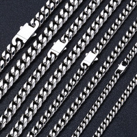 Collier Miami Cuban à fermoir à ressort 6mm 8mm 10mm 12mm en acier inoxydable 316L, gravure laser de logo personnalisé, chaîne inaltérable pour homme