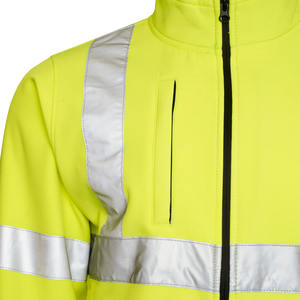 Veste Softshell de sécurité haute visibilité imperméable à deux tons jaune/bleu marine, réfléchissante, en vente chaude - Product Image 4