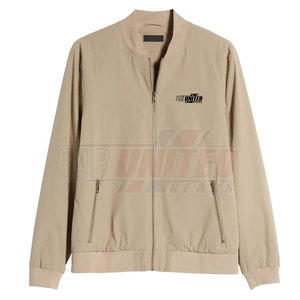 <b>Men's</b> Lightweight Satin Bomber <b>Jacket</b> with Stand Collar Breathable Windproof Features for Outdoor Activities-Seasonal Wear - Product Image 1