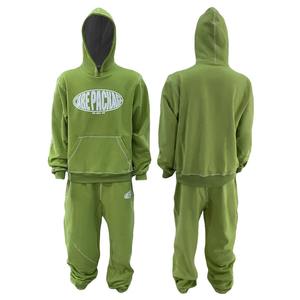 Ensemble de jogging d'hiver surdimensionné, léger, en coton/polyester de haute qualité, écologique, imprimé en relief, sweat-shirt de sport - Product Image 1