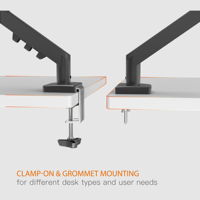 Support de bureau professionnel ergonomique pour double moniteur, structure verticale robuste, compatible double écran, réglable, en stock