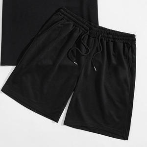 Vente en gros d'ensemble de short de sport personnalisé pour hommes 2 pièces d'été pour hommes ensemble jumeau pour hommes short en coton respirant à cordon de serrage à la taille - Product Image 3