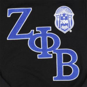 ZPB Sweatshirt - <b>Black</b> 100% Cotton <b>Fleece</b> Zeta Phi Beta Sweatshirt with Team Logo Chenille Embroidery Sorority Gear - Product Image 2