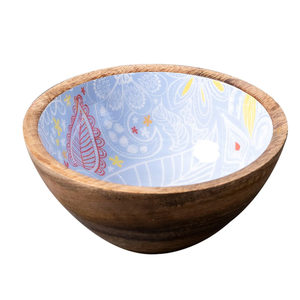 Bol en bois avec cuillères, finition naturelle, pour la table à manger à la maison, décoratif et pour servir des salades, des fruits, utilisation de bol en bois - Product Image 4