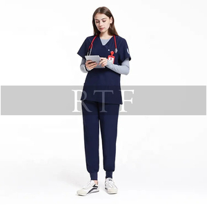 Tenue médicale unisexe personnalisée, respirante, à taille élastique, manches courtes, uniforme d'hôpital, ensemble pour médecins, automne, taille XL, sur mesure - Product Image 5