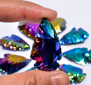 หัวลูกศรออร่าออบซิเดียนหัวลูกศรทรงพระจันทร์เสี้ยวเคลือบไทเทเนียมหัวลูกศรออร่า - Product Image 6