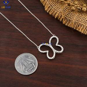 0.801 TDW Colgante de diamante de corte redondo con cadena 925 Plata Diamante no certificado Cvd/Hpht Diamante Piedra de laboratorio - Product Image 4