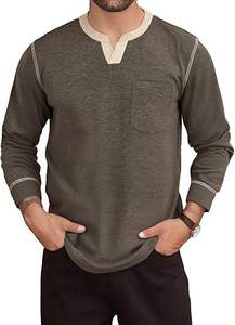 Top Quality <b>Men's</b> Casual V Neck <b>Long</b> <b>Sleeve</b> Pullover <b>T</b>-<b>Shirt</b> Comfortable - Product Image 6