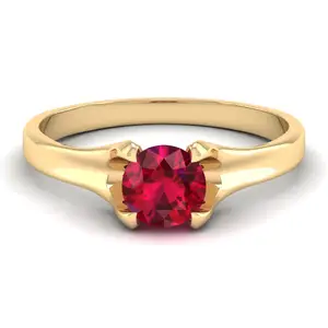 Элегантное винтажное Открытое кольцо во французском стиле с красным Рубином 14k 18k сплошное желтое золото полудрагоценный камень открывающийся палец кольцо для нее