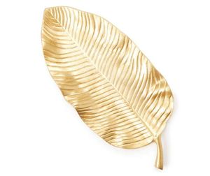 Golden Finished Casting Aluminum <b>Leaf</b> Bowl-Eco-Friendly Lightweight Modern Design Tabletop Home Hotel Decor Indoor/Outdoor Use - Product Image 4