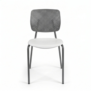 Chaise d'école en plastique ARSU avec structure métallique, dossier ergonomique solide, pieds coniques, design moderne pour enfants et adultes - Product Image 3